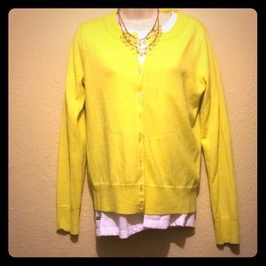 Sunny Yellow J. CREW Cardigan Size Small